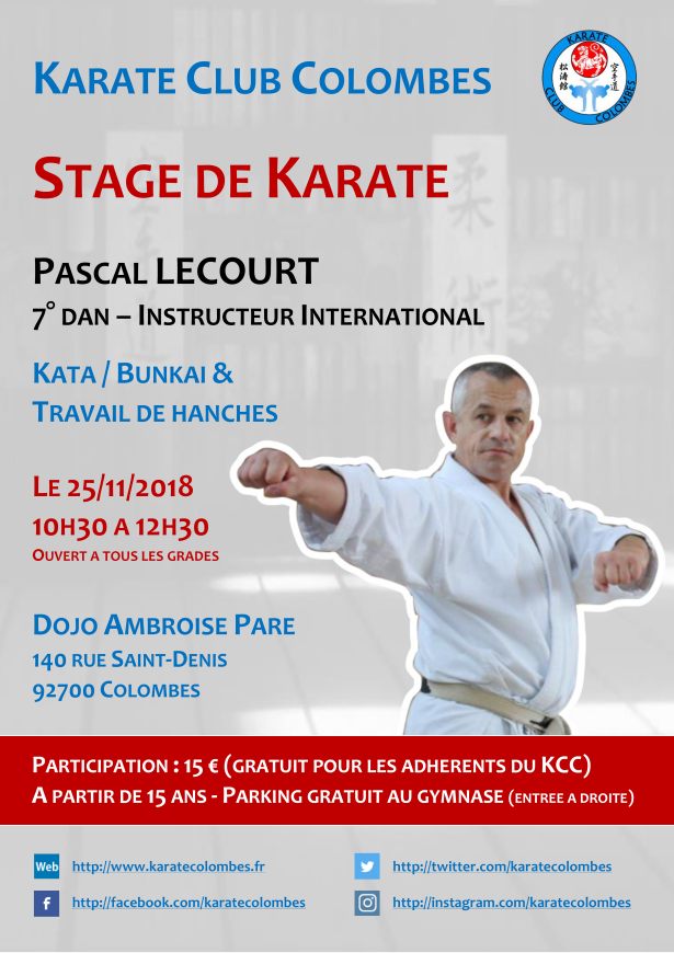 Stage Karate Pascal Lecourt 2018 11 25