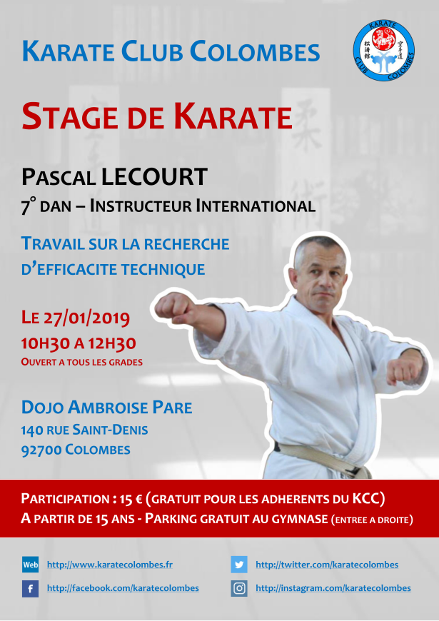 Stage Karate Pascal Lecourt 2019 01 27