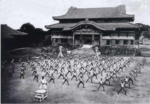 Entraînement de karate do en plein air