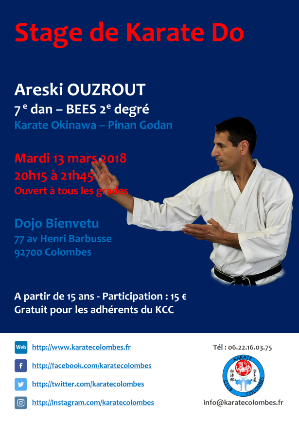 STAGE DE KARATE Areski Ouzrout 2018 03 13