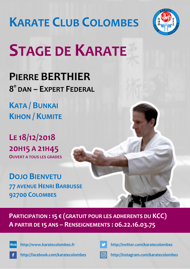 Stage Karate Pierre Berthier 2018 12 18