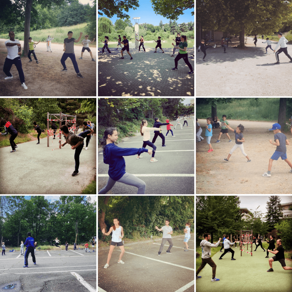 cours de karaté en plein air - karate club colombes