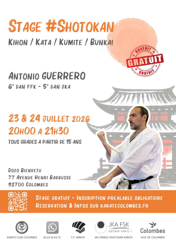 Stage Karate #Shotokan Gratuit 23-24 juillet 2026