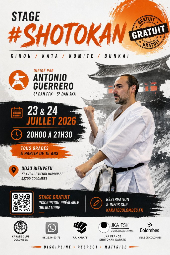 Stage Karate #Shotokan Gratuit 23-24 juillet 2026 v2